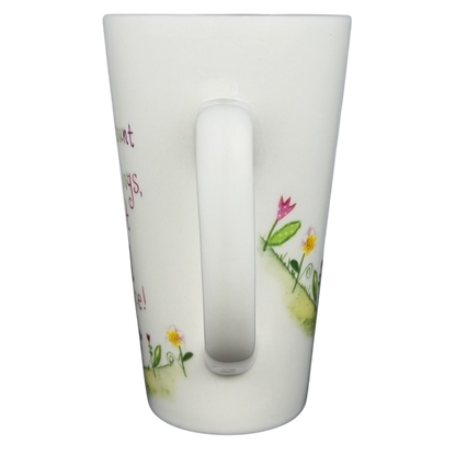 Natural Life When I Count My Blessings mug with floral design and inspirational message