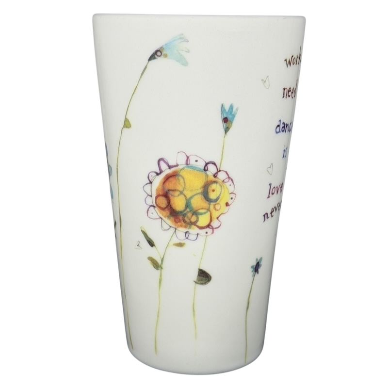 Natural Life work like you don't need the money mug featuring colorful floral designs and uplifting text