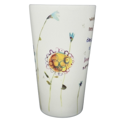 Natural Life work like you don't need the money mug featuring colorful floral designs and uplifting text