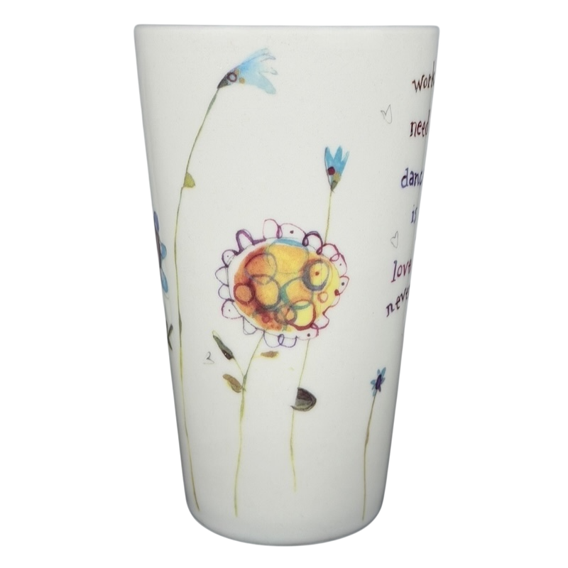 Natural Life work like you don't need the money mug with colorful floral design and inspirational quote