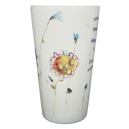 Natural Life work like you don't need the money mug with colorful floral design and inspirational quote