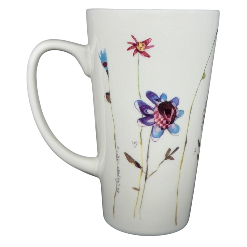 Natural Life work like you don't need the money mug with colorful flower designs