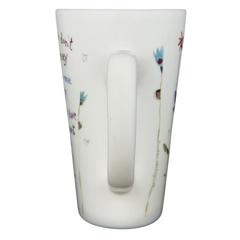 Natural Life work like you don't need the money mug with colorful floral designs and inspirational text