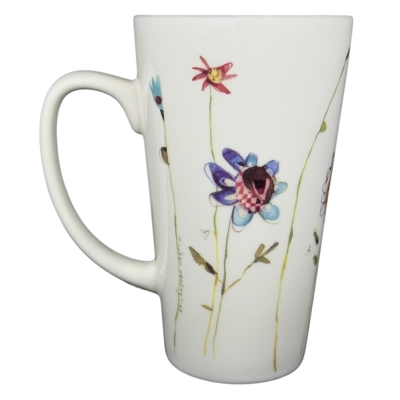 Natural Life work like you don't need the money mug with colorful floral design and comfortable handle