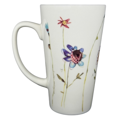Natural Life work like you don't need the money mug with colorful floral design and comfortable handle