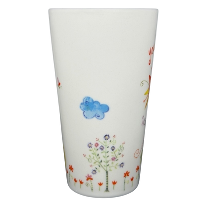 Natural Life You Mean The World To Me mug with colorful floral and whimsical designs