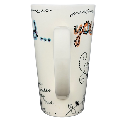 Natural Life You're the Friend Everyone Wishes They Had mug with colorful hand-drawn designs and uplifting message