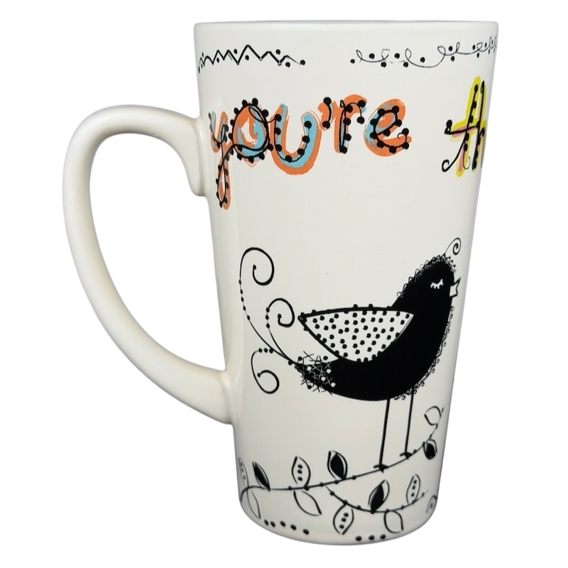 Natural Life You're the Friend Everyone Wishes They Had mug with colorful lettering and bird design
