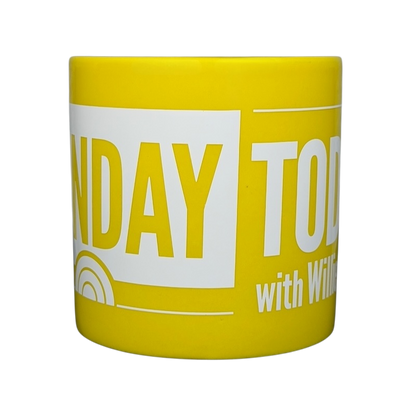 NBC Sunday TODAY Willie Geist collectible yellow mug with logo and bright design