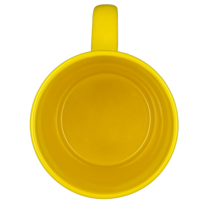 NBC Sunday TODAY Willie Geist collectible yellow mug with a smooth interior and bright finish