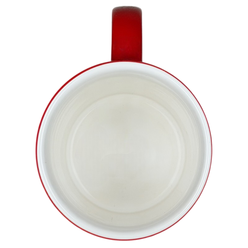 Official Ferrari Licensed Racing Vintage Mug with a red exterior and white interior design