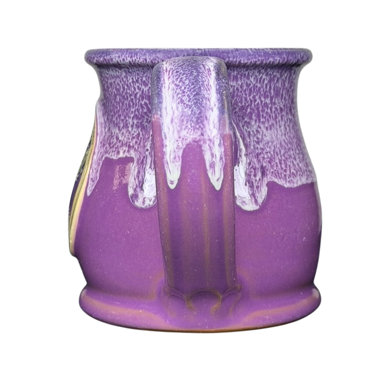 Purple Deneen Pottery Mug with Dripping Glaze for Original Pancake House Poway and Temecula California Deneen Pottery