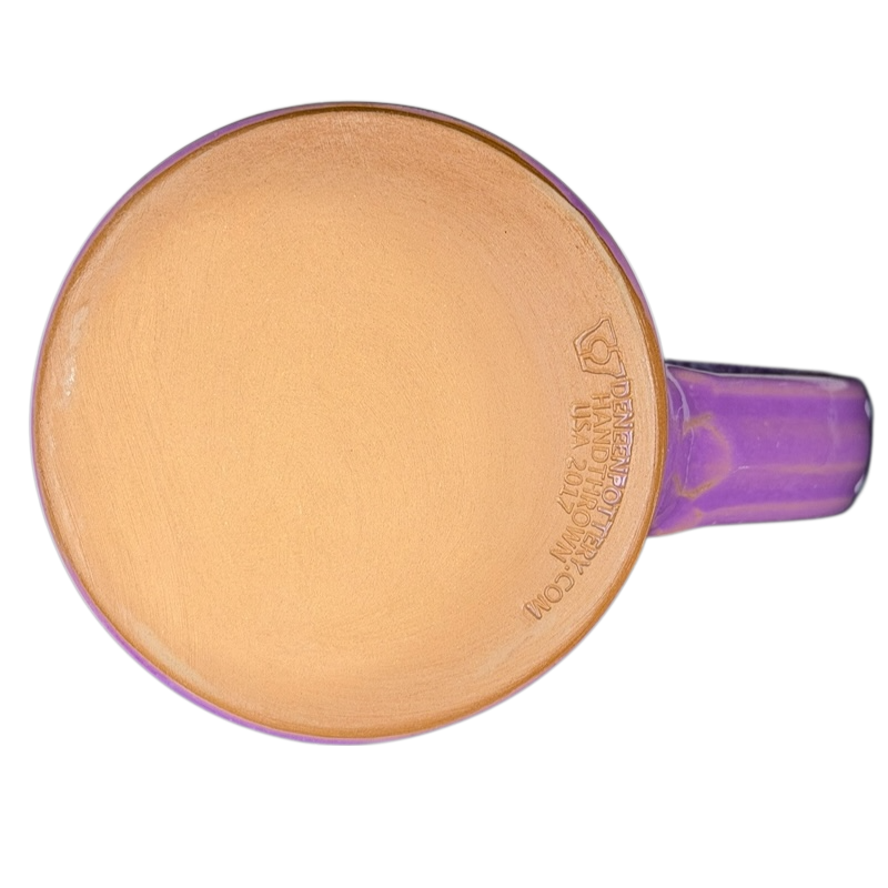 Bottom view of a Deneen Pottery mug featuring the Original Pancake House Poway and Temecula California Deneen Pottery design