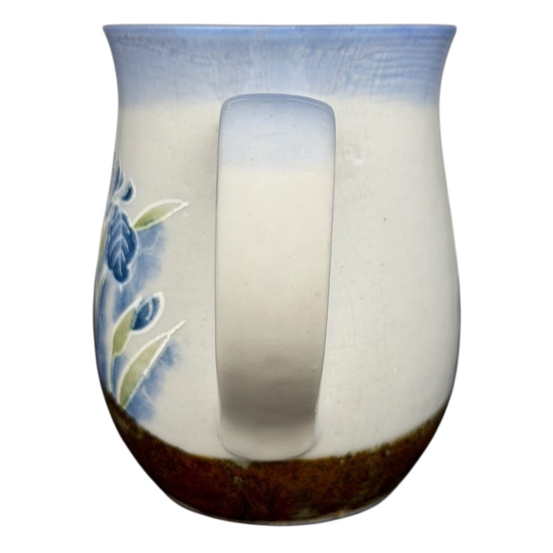 Otagiri Blue Iris tankard vintage mug featuring floral design and sturdy handle