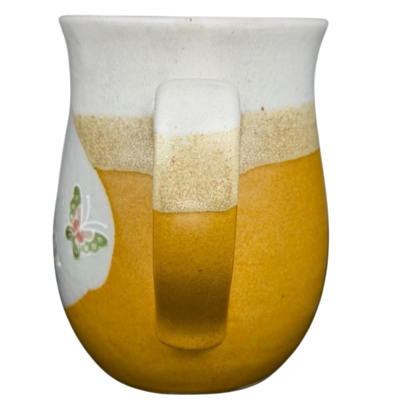 Otagiri butterflies tankard vintage mug with colorful butterfly design and textured finish