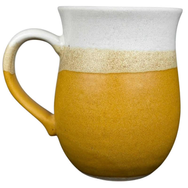 Otagiri butterflies tankard vintage mug featuring a two-tone design in yellow and white