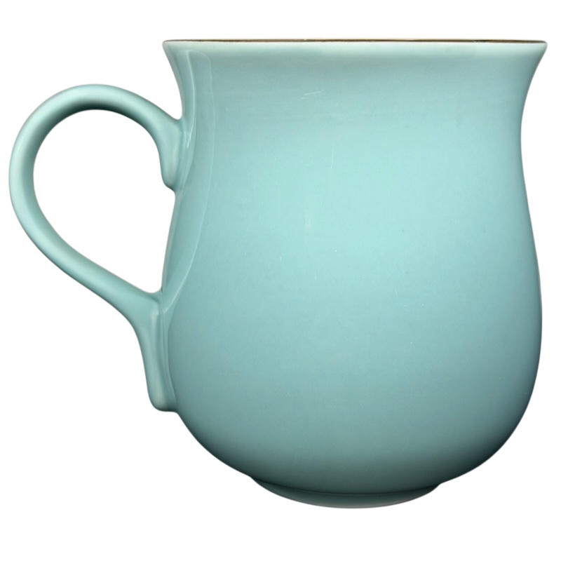 Otagiri calico cat vintage tankard mug in soft blue color with a smooth finish and comfortable handle