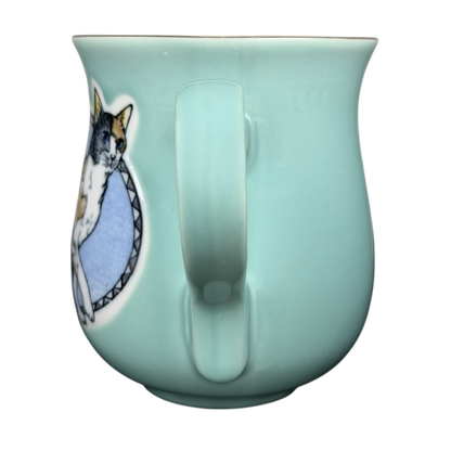 Otagiri calico cat vintage tankard mug featuring a cute cat design and a unique shape