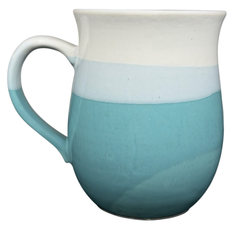 Otagiri coastal seagull sailboat tankard mug in turquoise and white with a curved handle