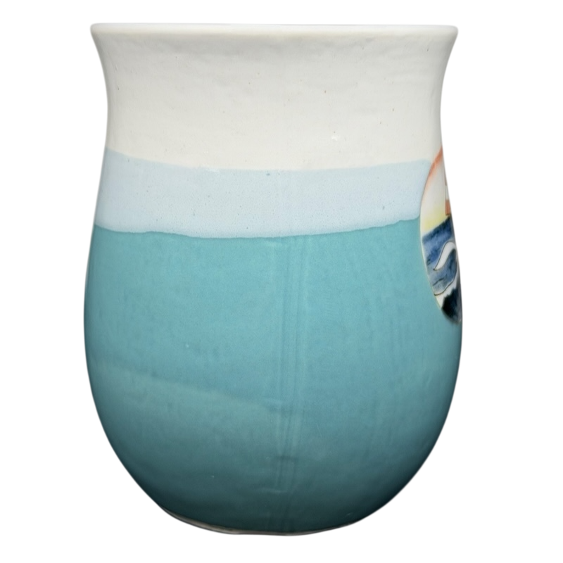 Otagiri coastal seagull sailboat tankard mug featuring vibrant ocean and sky design