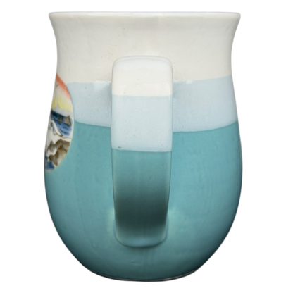 Otagiri coastal seagull sailboat tankard mug featuring a scenic ocean design in soothing colors