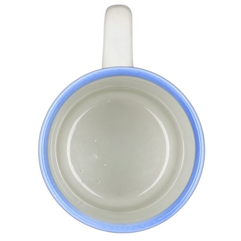 Coastal Seashell Sketch vintage Mug Otagiri featuring a simple blue rim and a smooth interior