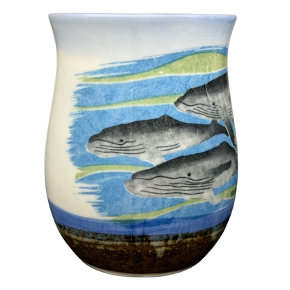 Otagiri humpback whale vintage mug featuring beautiful whale graphics and ocean colors