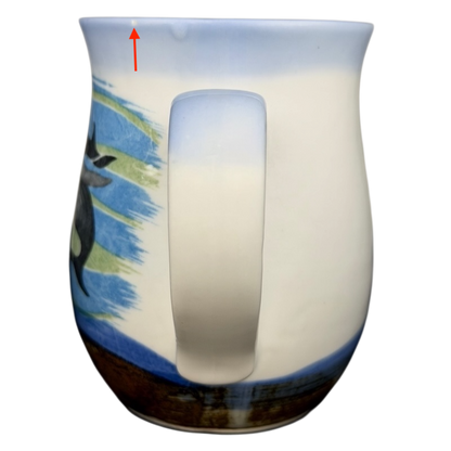 Otagiri humpback whale vintage mug featuring a colorful design of a whale against a scenic background