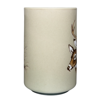Otagiri vintage white tailed deer mug tall cream ceramic cup with hand painted deer profile