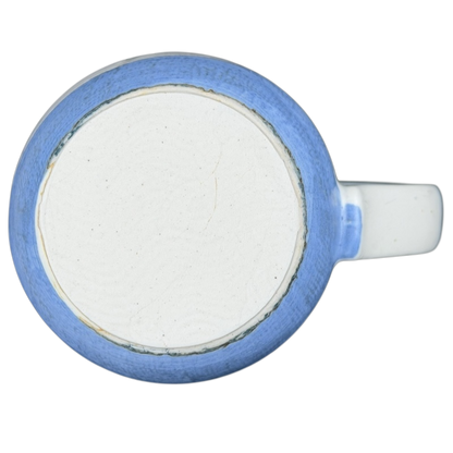 Otagiri pelican vintage tankard mug with a blue rim and a smooth ceramic surface