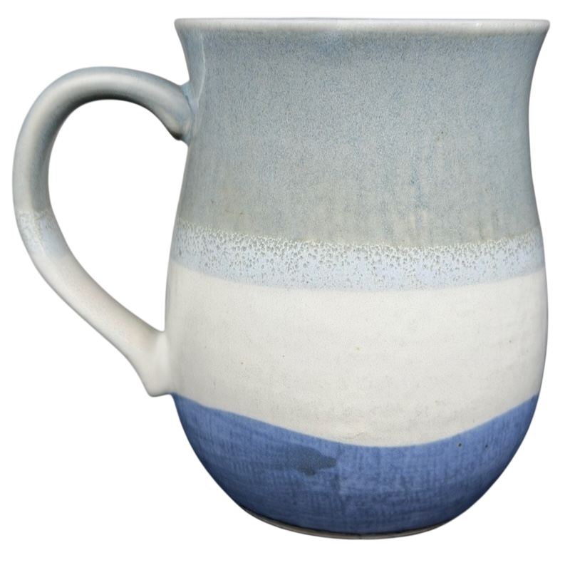 Otagiri pelican vintage tankard mug with a blue and white striped design