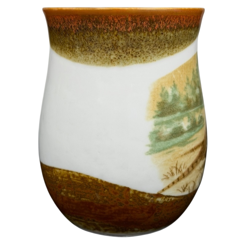 Otagiri pheasants tankard vintage mug with scenic nature design and earthy colors