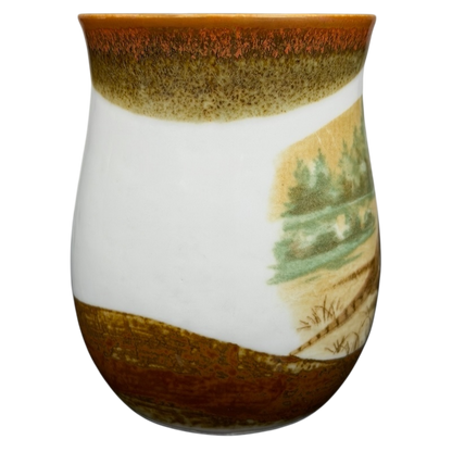 Otagiri pheasants tankard vintage mug with scenic nature design and earthy colors