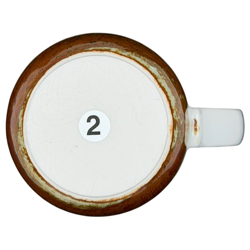 Bottom view of Otagiri pheasants tankard vintage mug showcasing the number 2 and detailed craftsmanship