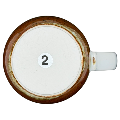 Bottom view of Otagiri pheasants tankard vintage mug showcasing the number 2 and detailed craftsmanship