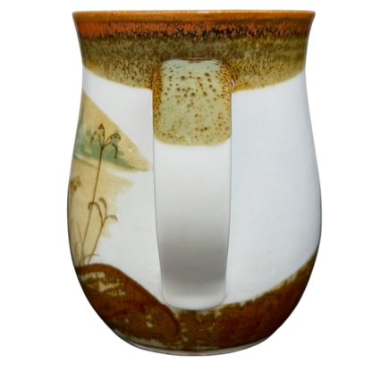 Otagiri pheasants tankard vintage mug featuring hand-painted designs and a unique handle