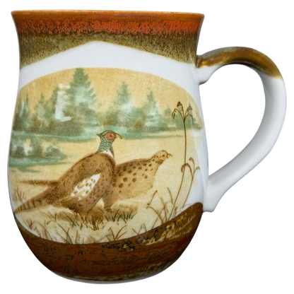 Otagiri pheasants tankard vintage mug featuring detailed pheasant design with earthy colors