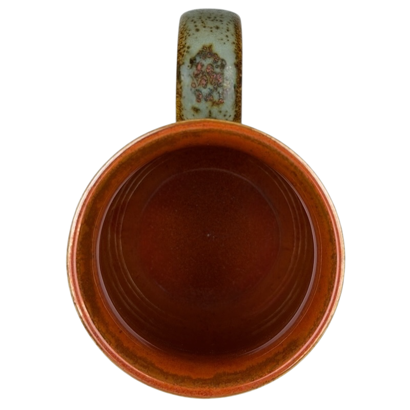 Otagiri pheasants tankard vintage mug with a unique handle and earthy glaze detail