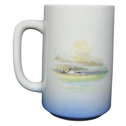 Sailboat Seascape vintage Mug Otagiri featuring a serene landscape with soft colors