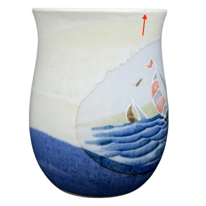 Otagiri sailboats and seagulls vintage mug with colorful ocean and boat design