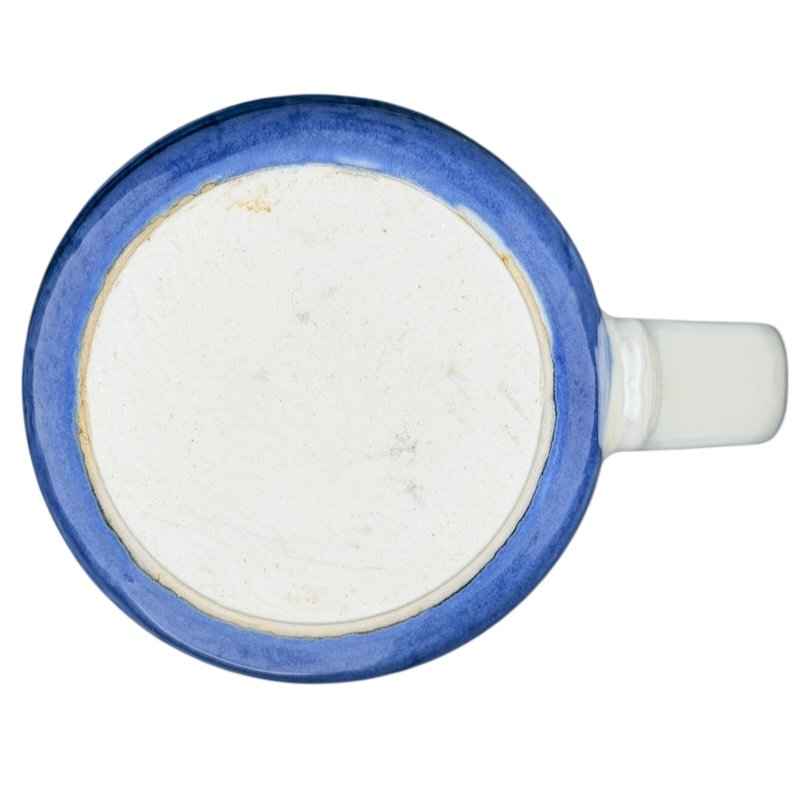 Bottom view of Otagiri sailboats and seagulls vintage mug showcasing smooth ceramic finish