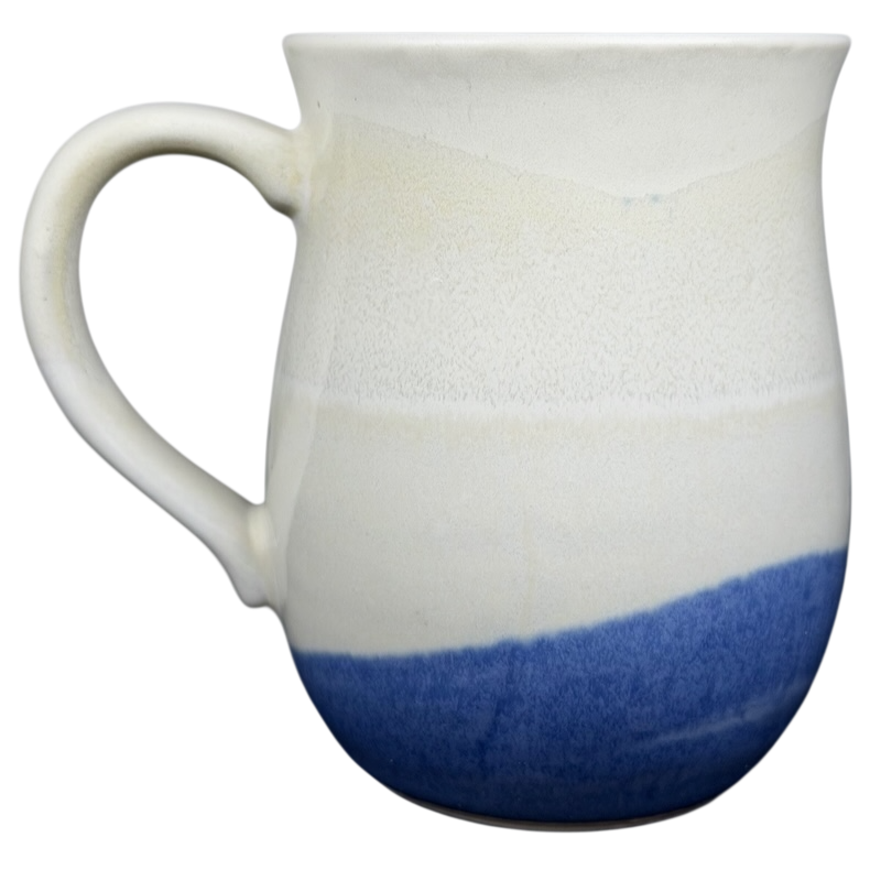 Otagiri sailboats and seagulls vintage mug with a blue and cream textured design