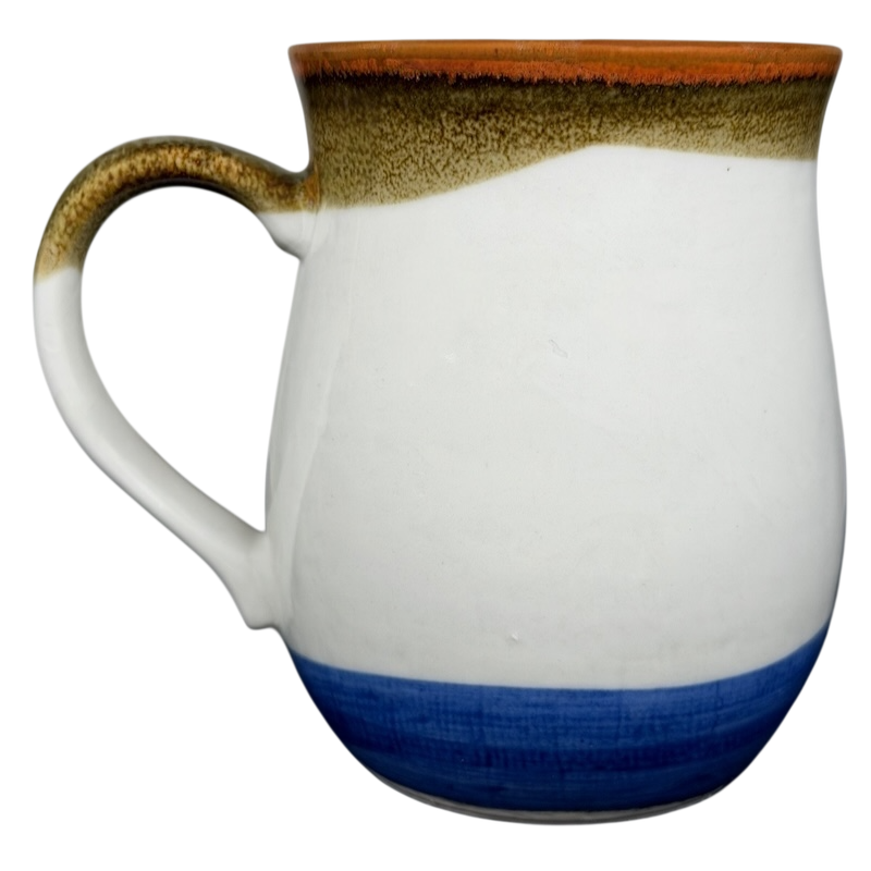 Otagiri seagulls tankard vintage mug featuring a white body with blue and brown accents