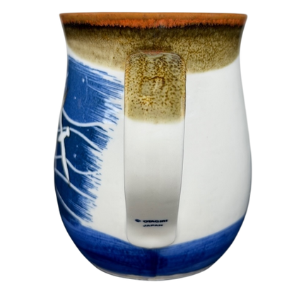 Otagiri seagulls tankard vintage mug featuring a blue ocean scene with a textured handle