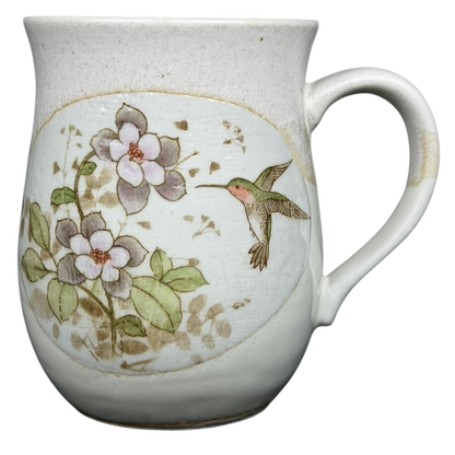 Otagiri vintage hummingbird flower mug featuring delicate floral design and a hummingbird illustration
