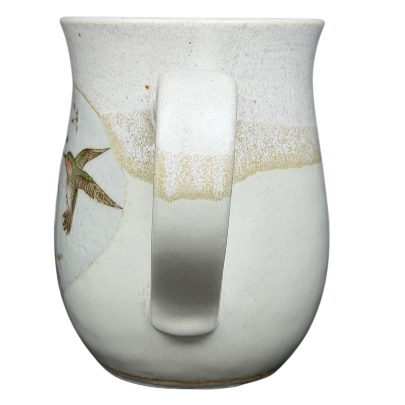Otagiri vintage hummingbird flower mug featuring a colorful hummingbird on a white background