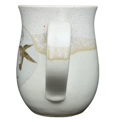 Otagiri vintage hummingbird flower mug featuring a colorful hummingbird on a white background