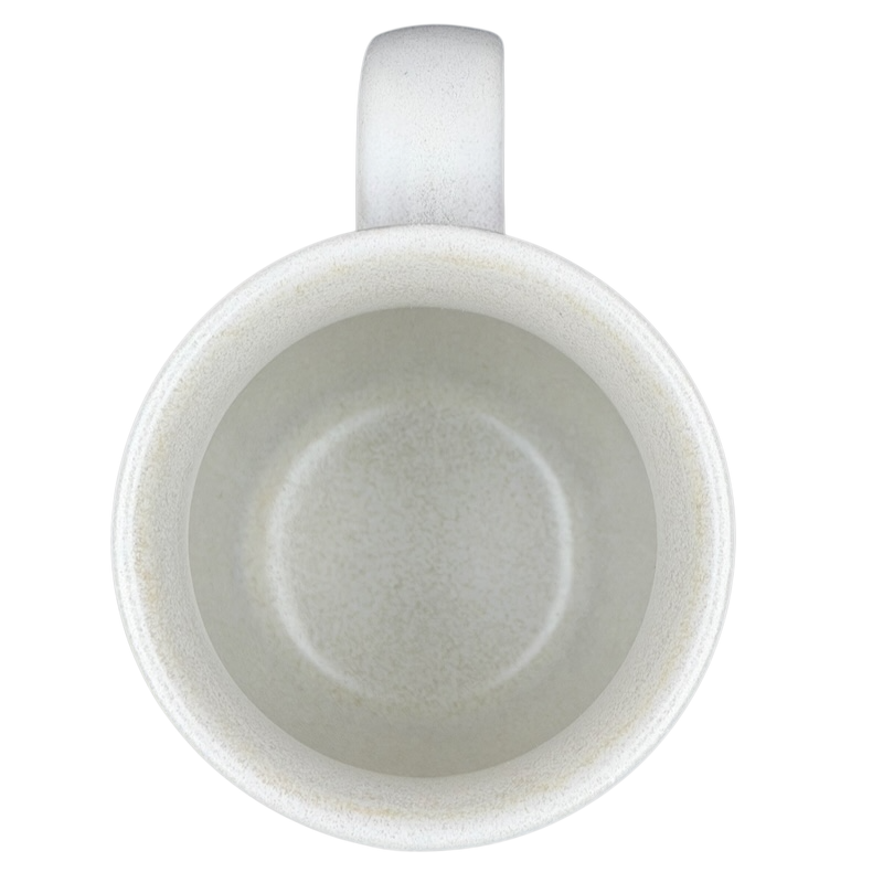 Otagiri vintage hummingbird flower mug showing a smooth, round interior design in soft white