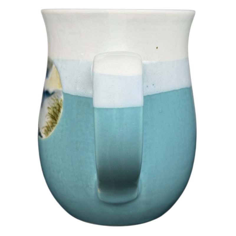 Otagiri vintage seagull coastal mug featuring a scenic blue ocean design and an elegant handle