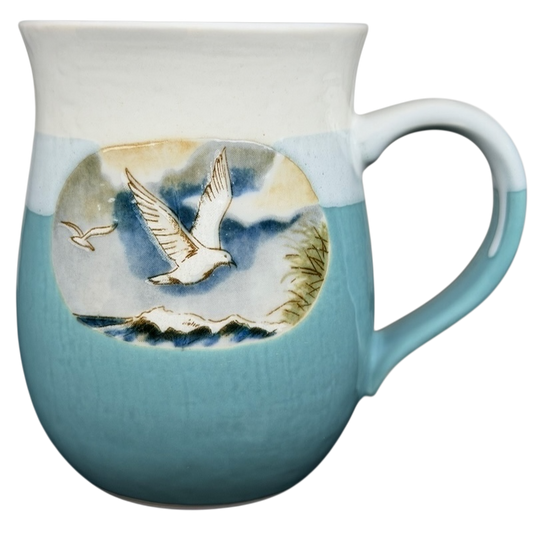 Otagiri vintage seagull coastal mug with a scenic design featuring seagulls and waves